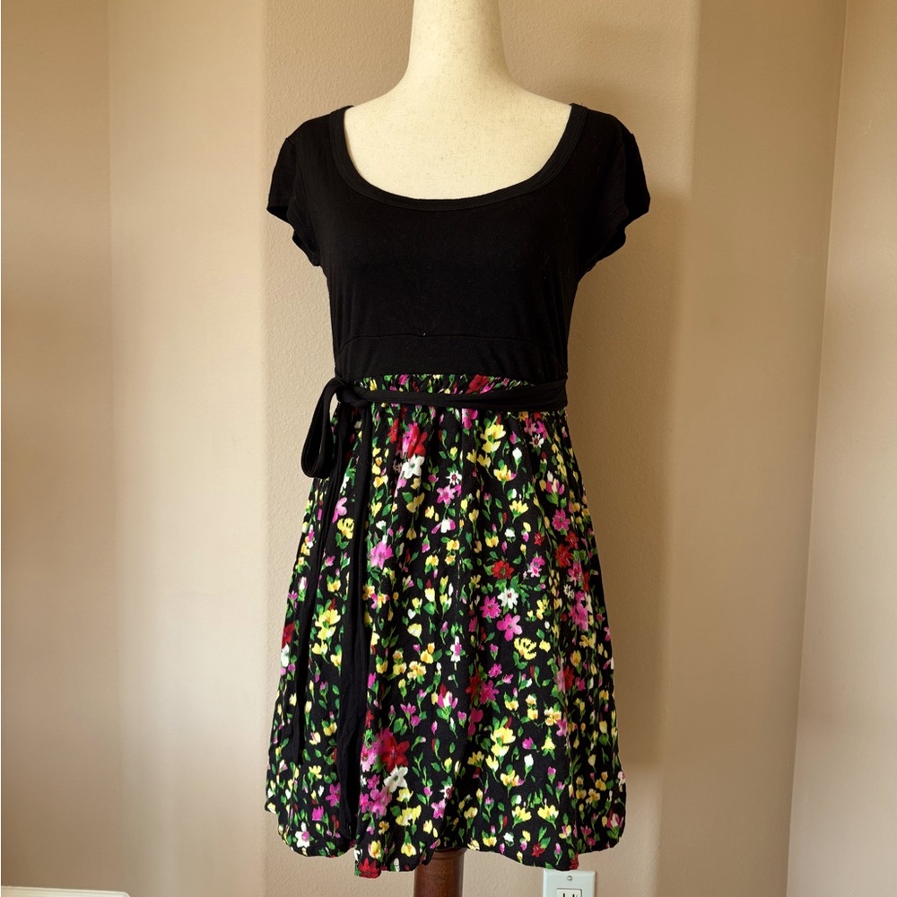 Forever 21 Black and Pink Floral Dress